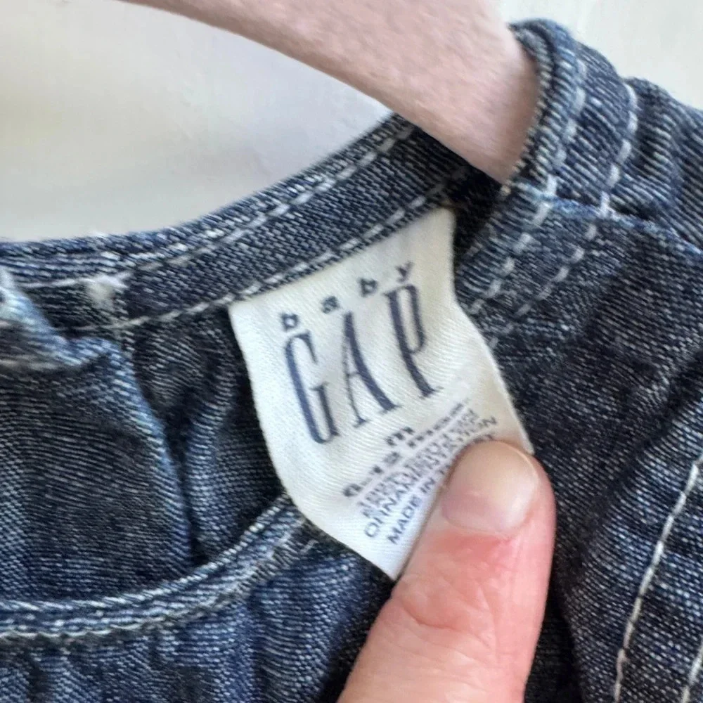 NWOT Baby Gap 6-12M Girls Chic Denim Sleeveless Tank Top Dress with Front Pocket
